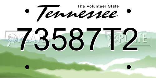 73587T2 Tennessee License Plate