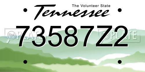 73587Z2 Tennessee License Plate