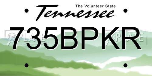 735BPKR Tennessee License Plate