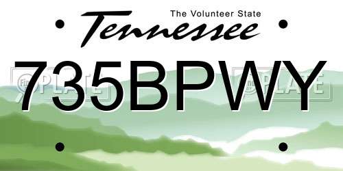 735BPWY Tennessee License Plate
