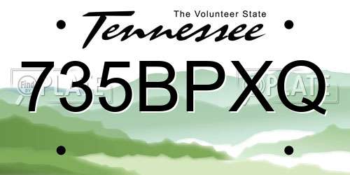 735BPXQ Tennessee License Plate
