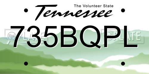 735BQPL Tennessee License Plate