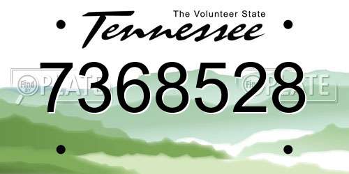 7368528 Tennessee License Plate