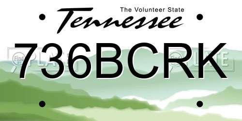 736BCRK Tennessee License Plate