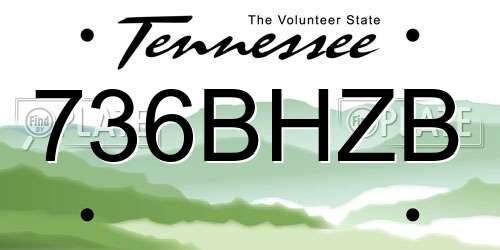 736BHZB Tennessee License Plate