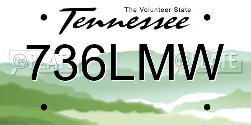 736LMW Tennessee License Plate