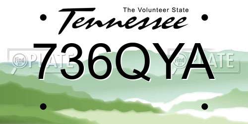 736QYA Tennessee License Plate