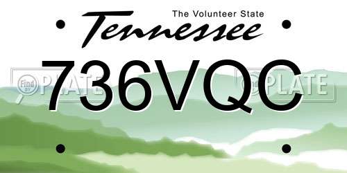 736VQC Tennessee License Plate