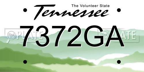 7372GA Tennessee License Plate