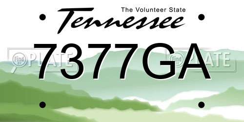7377GA Tennessee License Plate