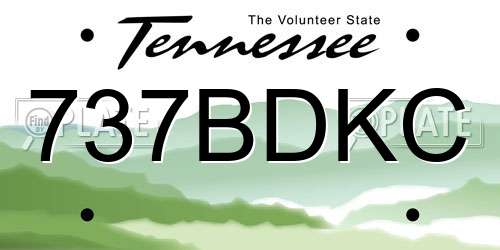 737BDKC Tennessee License Plate