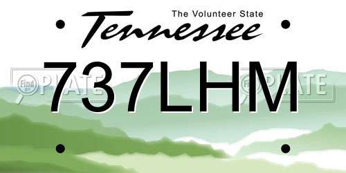 737LHM Tennessee License Plate