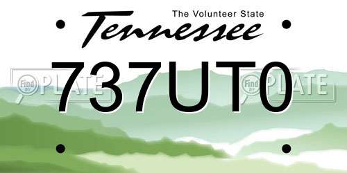 737UT0 Tennessee License Plate