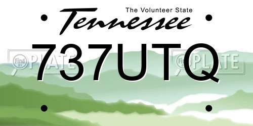 737UTQ Tennessee License Plate