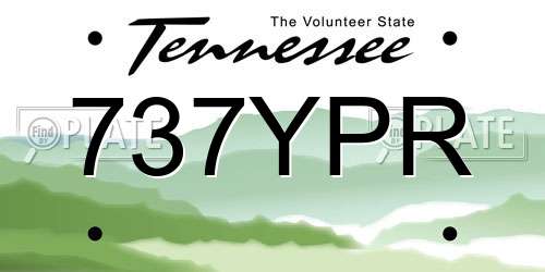 737YPR Tennessee License Plate