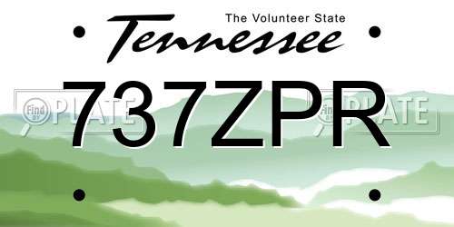 737ZPR Tennessee License Plate