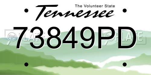 73849PD Tennessee License Plate