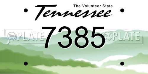 7385 Tennessee License Plate