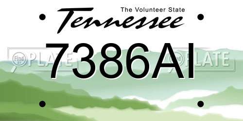 7386AI Tennessee License Plate