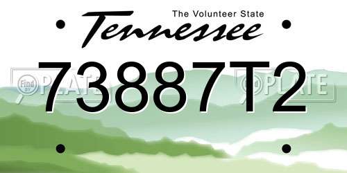 73887T2 Tennessee License Plate