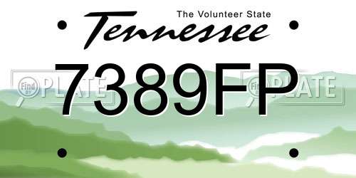 7389FP Tennessee License Plate