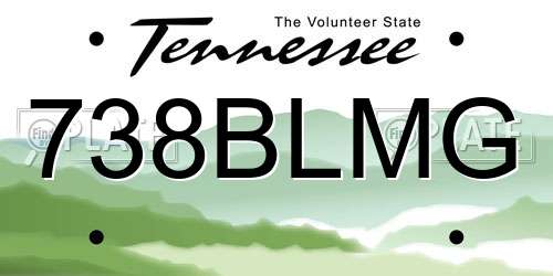 738BLMG Tennessee License Plate