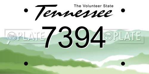 7394 Tennessee License Plate