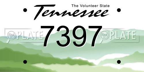 7397 Tennessee License Plate