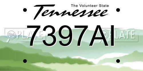7397AI Tennessee License Plate