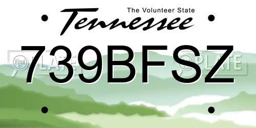 739BFSZ Tennessee License Plate