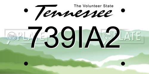 739IA2 Tennessee License Plate