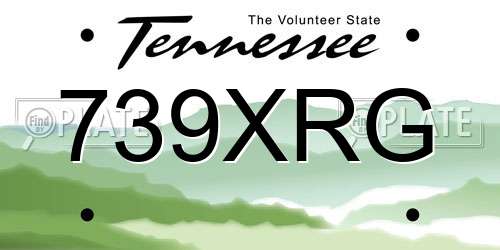739XRG Tennessee License Plate