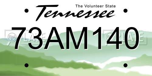 73AM140 Tennessee License Plate