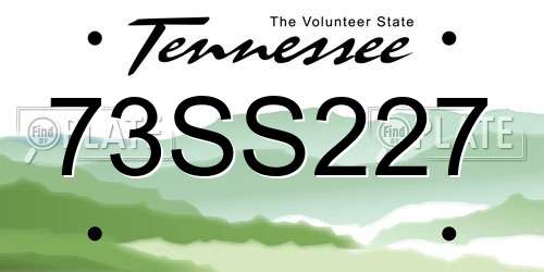 73SS227 Tennessee License Plate
