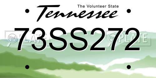 73SS272 Tennessee License Plate