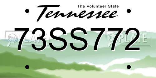 73SS772 Tennessee License Plate