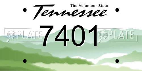 7401 Tennessee License Plate