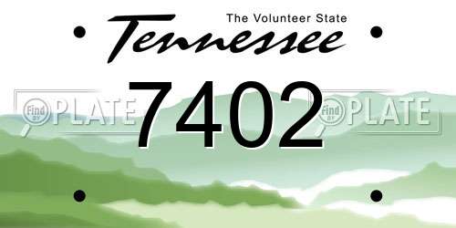 7402 Tennessee License Plate