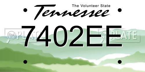 7402EE Tennessee License Plate