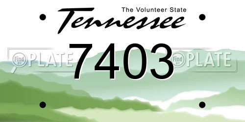 7403 Tennessee License Plate