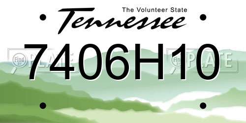 7406H10 Tennessee License Plate
