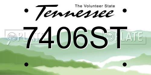 7406ST Tennessee License Plate
