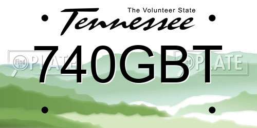 740GBT Tennessee License Plate