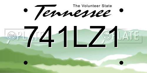 741LZ1 Tennessee License Plate