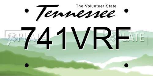 741VRF Tennessee License Plate