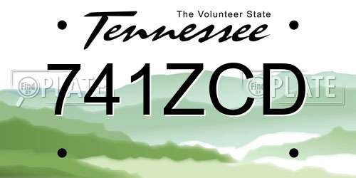 741ZCD Tennessee License Plate