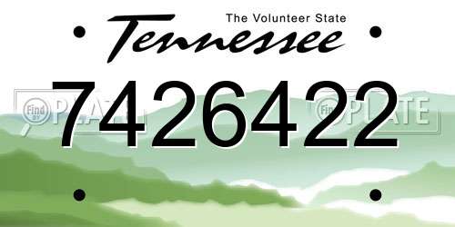 7426422 Tennessee License Plate