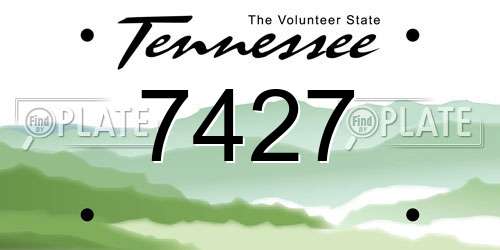 7427 Tennessee License Plate