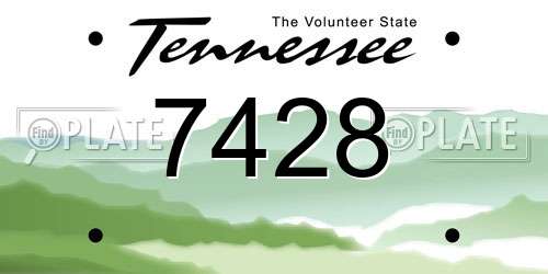 7428 Tennessee License Plate