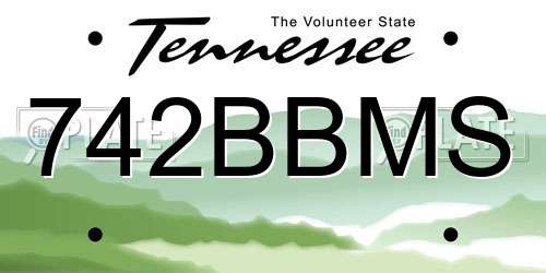 742BBMS Tennessee License Plate